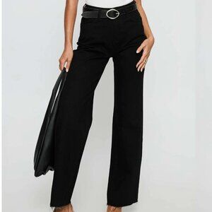 Princess Polly Henesey High Rise Straight Leg Jeans Jet Black Size 2*Never Worn*